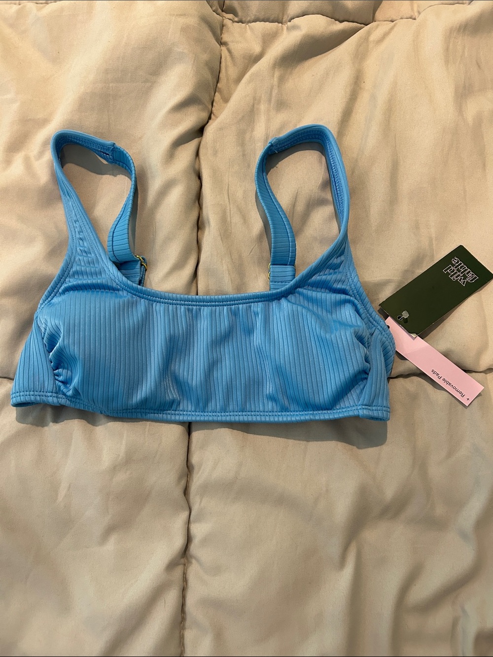 wild fable Blue Ribbed Bikini Top